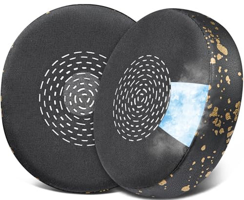 SOULWIT Gel de Refroidissement Mousse Coussin Coussinets pour Jabra Evolve2 75 PC (Ne Convient Pas à l’Evolve 75), Coussinets d’Oreille en Tissu de Soie Glacée, Mousse d’Isolation phonique