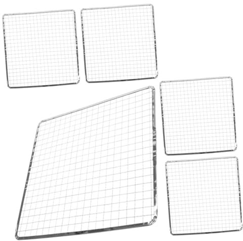 Milisten 5 Pezzi Usa E Getta Barbecue Grill Piastra Griglia Griglia Da Campeggio Griglia A Carbone Grill All'Aperto Bbq Cremagliera Cestino Di Pesce Griglia Griglia Rettangolare Rete