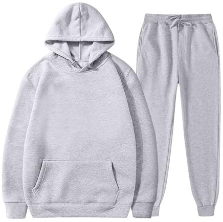 Generisch Angebote des Tages Heute,Fitness Kleidung Herren Gym Set Workout Set Herren Hochwertiger Unisex Kapuzenpullover Und Jogginghose Set,Bequemes Sweatshirt In Für Freizeit Und Sport (Grau,S)