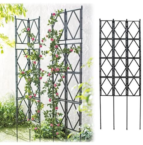 Grand treillis de jardin pliable pour plantes grimpantes, légumes, fleurs et fruits - Clôture décorative pour intérieur/extérieur - Blanc - 220 cm de haut - 60 x 150 cm
