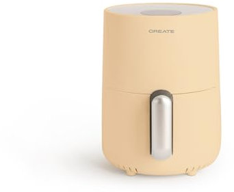 CREATE/FRYER AIR/Freidora de aire sin aceite 1,5L arena/Cesta antiadherente, selector de temperatura 80-200°, apagado automático, Libre de BPA, Programable, 900W