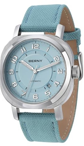 BERNY Damen mechanische Uhr Automatik Armbanduhr wasserfest Luxus Armbanduhr Analog Uhr Edelstahl Sonnenstrahlen-Zifferblatt Geburtstagsgeschenk
