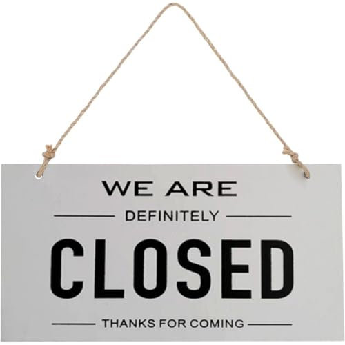 Haowul Panneaux Ouverts en Bois, Panneau Ouvert Fermé Double Face, Panneaux Suspendus, Panneau D'heures De Travail, pour Restaurant, Club, Café, Hôtel, Bar, Magasin