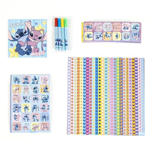 Sticker-Set, 1000 Stück, für Jungen und Mädchen, mit Disney Stitch-Design, dekorative Aufkleber für Bastelarbeiten, Tagebücher und Geschenke