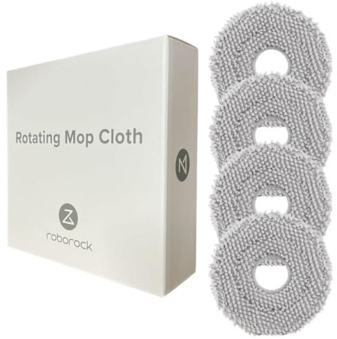 roborock Accessoires d'origine, lot de 4 lingettes rotatives pour aspirateur robot Qrevo/Qrevo MaxV/Qrevo S/Qrevo Pro/Qrevo Master/Qrevo Plus/Qrevo Slim