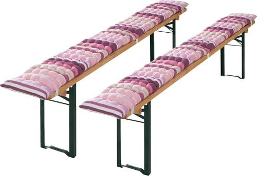 REDBEST Bierbank-Auflage 2er-Pack pink Größe 25x220 cm