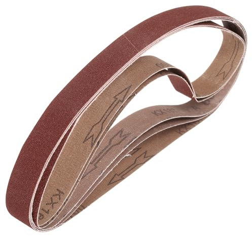 sourcing map 25mm x 762mm Sanding Belts, 5 Pcs 100 Grits Aluminum Oxide Abrasive Belt Sander File Belt for Woodworking, Metal Polishing, Knife Sharpener