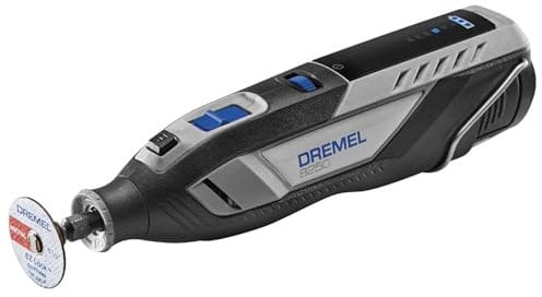 Dremel 8250 Outil rotatif sans fil 12 V 5 000-30 000 tr/min Kit d'outils multifonctions sans balais avec boîte Dremel, 65 accessoires, 5 accessoires et embouts, pour poncer, fraiser, graver