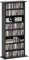 HOMCOM Mobile Libreria a 8 Ripiani per 360 CD dal Design Moderno, Mobiletto Porta CD in Truciolato, 58x24x124.5 cm, Nero