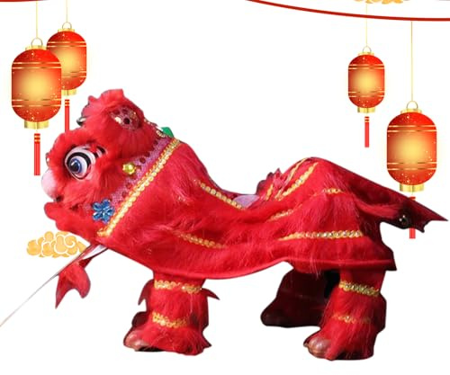 laxreheye Traditionelle chinesische Handpuppe – Traditionelle chinesische Löwen-Tanz-Handpuppe – handgefertigtes Spielzeug für Partys, Heimunterhaltung und Kunst – Shows