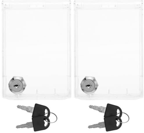 TOYANDONA 2 Stück Transparenter Schutzschalter mit Kindersicherung Spritzwassergeschützte Staubdichte Schalterabdeckung Kindersicherer Schalterdeckel mit Schloss für