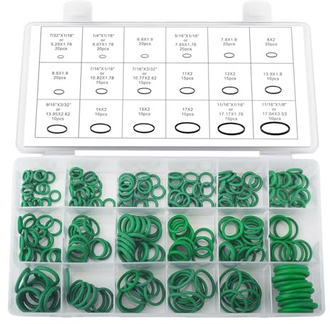 270 Stück Nitrile O-Ring Sortiment,18 Größen Gummischeiben Dichtungs | HNBR Dichtungsring Set,Nitril Gummidichtung Rund,Schwarz Gummi O-Ring,Gummi Dichtungsgummi Kit für Auto Fahrzeug Klimaanlage