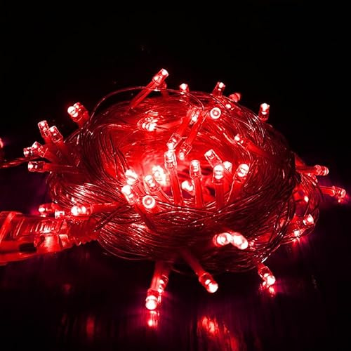 HHMTAKA Fairy Lights with 40 Warm White LEDs on 6m of Clear Cable (Red)