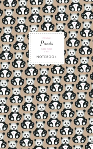 Panda Notebook - Ruled Pages - 5x8 - Premium: (Brown Edition) Fun notebook 96 ruled/lined pages (5x8 inches / 12.7x20.3cm / Junior Legal Pad / Nearly A5)