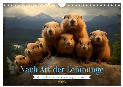 Nach Art der Lemminge (Wandkalender 2026 DIN A4 quer), CALVENDO Monatskalender: Die niedlichsten Fast-Lemminge der Welt! (CALVENDO Tiere)