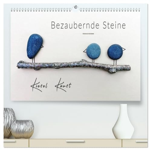 Bezaubernde Steine - Kieselkunst (hochwertiger Premium Wandkalender 2026 DIN A2 quer), Kunstdruck in Hochglanz: Mit Leichtigkeit und Anmut, verbunden ... unserer Umwelt präsentiert. (CALVENDO Hobbys)