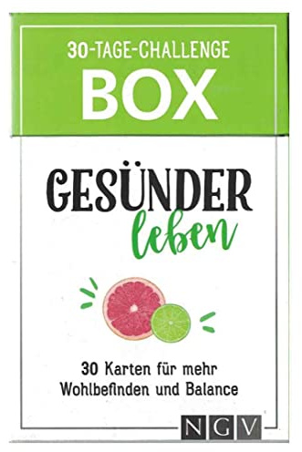 Generisch 30-Tage-Challenge-Box GESÜNDER Leben. 30 Karten für mehr Wohlbefinden und Balance.