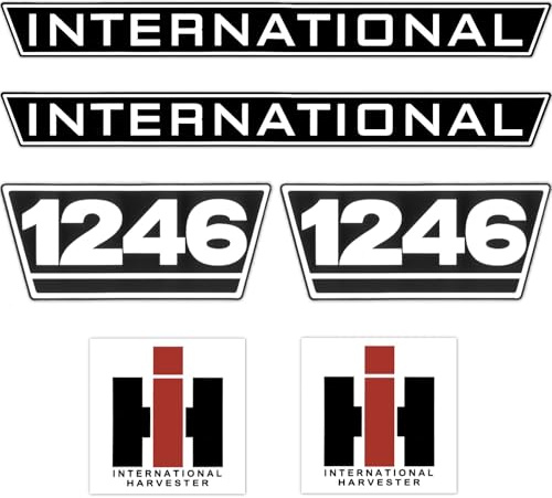 IHC International 1246 Schwarz Weiß Groß Schlepper Traktor Aufkleber Klebefolie