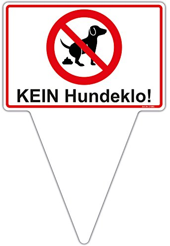Steckschild Schild Kein Hundeklo! Hinweisschild 200x300 mm stabile Aluminiumverbundplatte 3mm stark, Tretminen Hund Schild