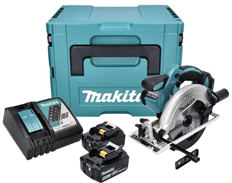 Makita DSS 611 RTJ 18 V Li-ion Sega circolare senza fili 165 mm + custodia Makpac + 2 batterie BL1850 5,0 Ah + caricatore DC 18 RC