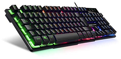 EMPIRE GAMING - PC Tastatur - K300 QWERTZ– 105 halbmechanische Tasten, Davon 19 Anti-Ghosting-Tasten, 12 Multimedia-Shortcuts, LED-RGB-Rückbeleuchtung