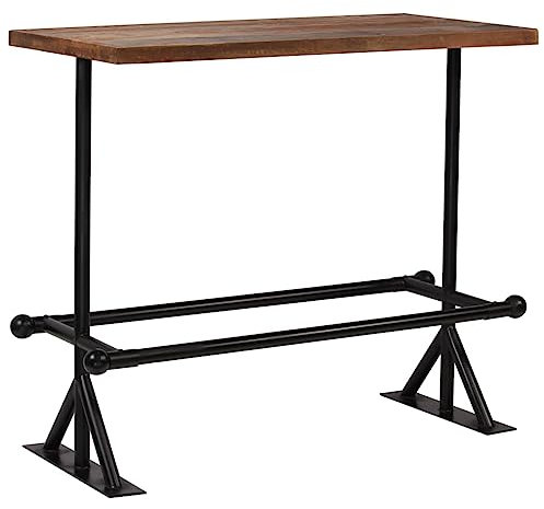 vidaXL Bartisch Altholz Massiv Dunkelbraun 120x60x107cm Stehtisch Bistrotisch
