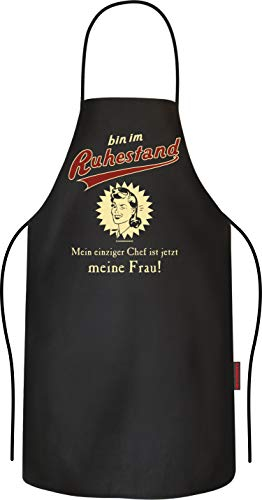 RAHMENLOS Grillschürze Kochschürze Küchenschürze als Geschenk für Rentner im Ruhestand