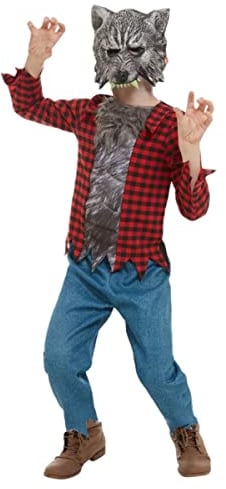 Smiffys Werwolfkostüm, Rot, mit Oberteil, Maske & Hose