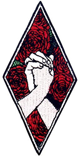 Love You Hand and Rose Patch Embroidered Badge Iron On Sew On Emblem