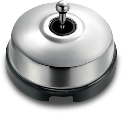 FONTINI - DIMBLER - Interrupteur Va & Vient Porcelaine Noire Coque Chrome Réf. 60308773
