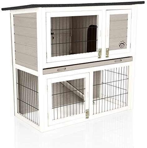 Rabbit Hutch Grey 3ft Hide Rabbit Run Guinea Pig House by Cozy Pet 34 Models Ferret Cage Rabbit Hutches in Grey RH03GR