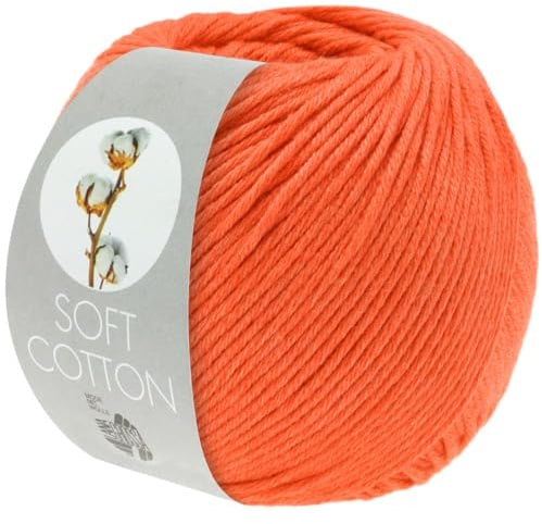 LANA GROSSA Soft Cotton | Weiches Baumwollgarn mit modernem Mikrofaseranteil | Handstrickgarn aus 70% Baumwolle & 30% Polyacryl | 50g Wolle zum Stricken & Häkeln | 140m Garn FB27