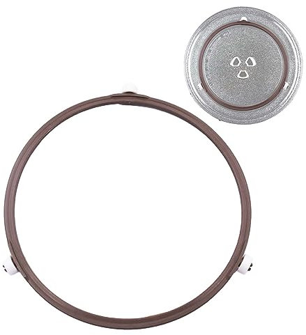 2 Pack Microwave Oven Turntable Ring 7.44 Inch Rotating Ring Roller Middle Glass Plate Tray Support Holder Replacement Inner Ring Roller Support Wheel Ring