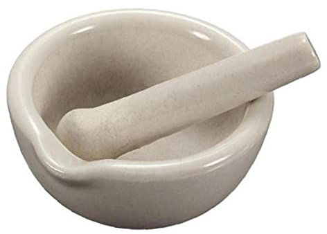 Ruluti 60mm Mini Porzellan Mörser und Pistill Mischungsschleifschüssel Set Werkzeug für Gewürzkrautschleiferbrecher White