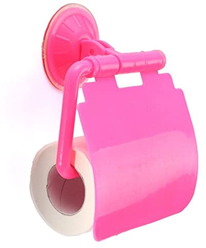 1 Stück mit Abdeckung Kunststoff Wandmontage Badezimmer Toilettenpapierhalter Badezimmerzubehör,Rosa