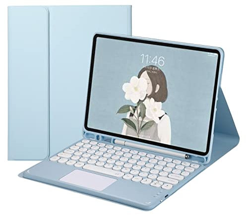 HENGHUI Custodia per tastiera Galaxy Tab S6 Lite 10.4'' 20222020 con touchpad carino chiave rotonda colore staccabile tastiera touch cover con S portapenne per Galaxy modello SMP610P613P615P619