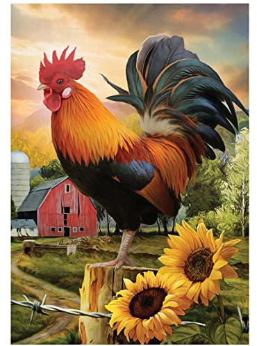 MXJSUA Diamond Painting Hahn Diamond Painting Set 5D Diamant Painting Bilder Erwachsene Diamant Painting Tiere Bilder 5D Diamanten Malerei Diamond Painting Bilder 5D Diamond Painting Tiere 30x40 cm