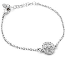 TALISMAN JEWELLERY Bracelet ovale en argent 925 avec zircons blancs - Fleur de lys (15 cm + 4 cm d'extension), Argent sterling 925