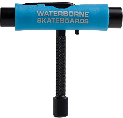 WATERBORNE SKATEBOARDS Herramienta en T de acero cromado negro Herramientas universales todo en uno Accesorio de skate portátil multifunción con llave Allen tipo T y destornillador de cabeza Phillips