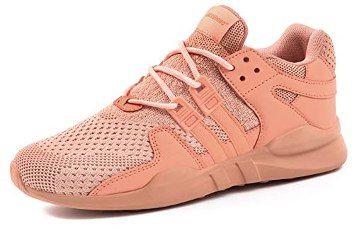 JACKSHIBO Schuhe Sneaker Herren Laufschuhe Damen Leicht Sportschuhe Gym Turnschuhe Outdoor Atmungsaktiv Freizeit Fitnessschuhe, 17Orange 45 EU