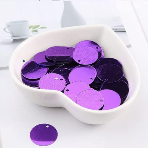 AIYU 10 g/Packung runde Pailletten, 6 mm, 8 mm, 10 mm, 15 mm, 20 mm, 30 mm, zum Nähen von Pailletten, für Schmuck, Zubehör, Hochzeitskleid, Basteln, 28 Farben