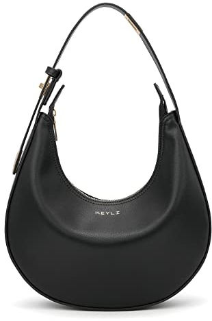 Keyli Schultertasche, stilvoll, lässig, Clutch, Geldbörsen für Damen, 3-fach verstellbarer Riemen, Tragetasche mit Reißverschluss, Schwarz