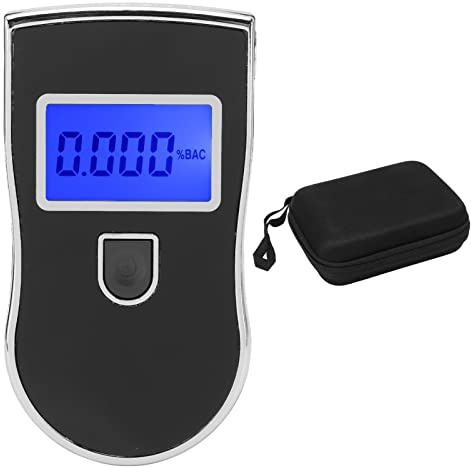 NIKOU Rilevatore di alcol tester Apparecchiatura per test antidroga portatile digitale, display retroilluminato rosso a risposta rapida portatile con boccaglio da 5 pezzi