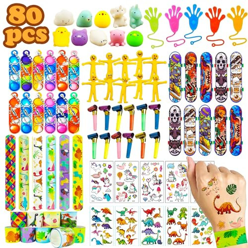 Wleozys 80 Stück Mitgebsel Kinder Kindergeburtstag Spielzeugset,Partyspielzeuge, Sortiment Party Tasche Füller für Jungen Mädchen, Partytütenfüller, Spielzeug-Großpackung für Kinder.