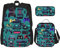 OdDdot School Backpack Set,Travel Backpack,Lightweight Bookbag,with Lunch Bag,Pencil Case-Gaming Controller Patterns Print