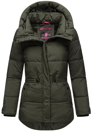 MARIKOO Damen Winterjacke Steppjacke warm mit Kapuze Akumaa XS-XXL