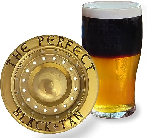 The Perfect Black and Tan Beer Layering Tool, Gold PVD Stainless Steel | Bartender/Bar Accessory, For Layered Beer Cocktails