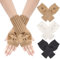 XEPST 3 Pairs Women Arm Warmers Y2K, Fingerless Gloves Wrist Hand Warmers With Thumb Holes, Thermal Mittens for Girls Autumn Winter Office Typing, Bowtie