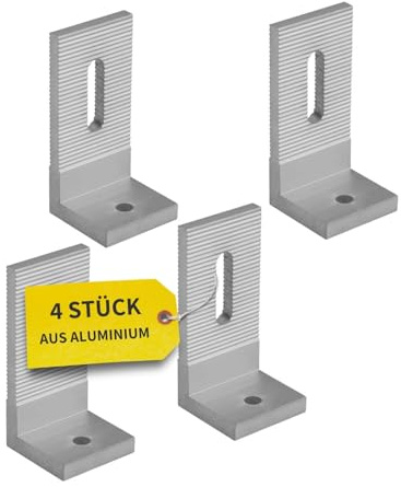 Avoltik 4x 90° L-Winkel zur Befestigung für PV Modul Halterung I L-Montagewinkel aus Aluminium I 90 Grad Winkel-Verbinder für Solarpanel-Montage I robuster Befestigungswinkel für Balkonkraftwerk