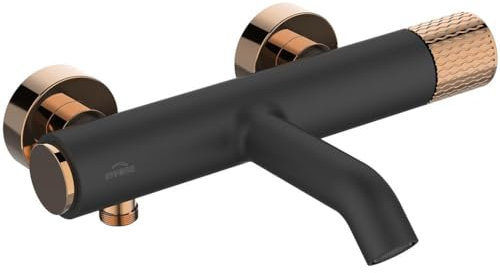 Black/Rose Gold Brass Bath Mixer Tap Bathroom Basin Faucet Engraved Handle